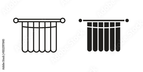 Shower curtain icon vector design. icon doodle hand drawn.