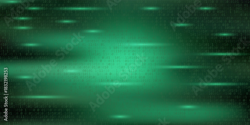 red cyber hack notification alert in green matrix binary data falling with corrupted data lines background banner template