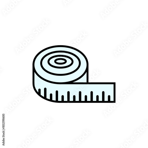 Measure Icons. Measure icon simple sign. Measuring tape icon vector design illustration for graphic and web. Measure Icon similar design.