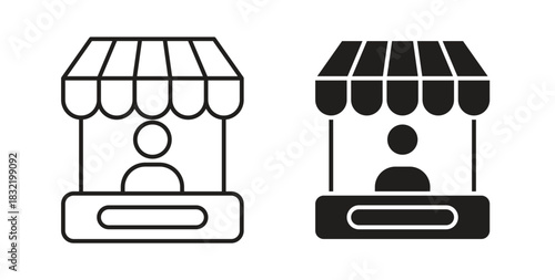 Stall icon vector design. icon doodle hand drawn.
