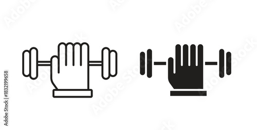 Strength training icon vector design. icon doodle hand drawn.