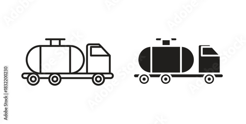 Tank truck icon vector design. icon doodle hand drawn.