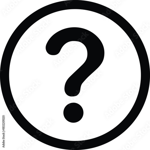 Simple question mark icon representing help inquiry curiosity doubt information EPS editable