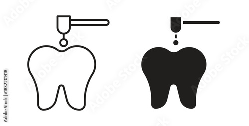 Tooth filling icon vector design. icon doodle hand drawn.