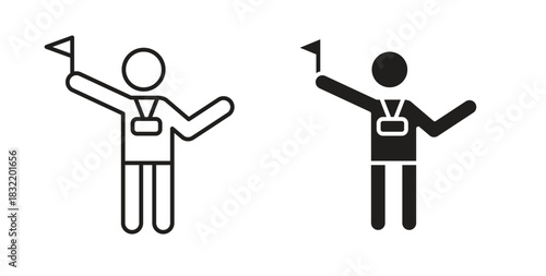 Tour guide icon vector design. icon doodle hand drawn.