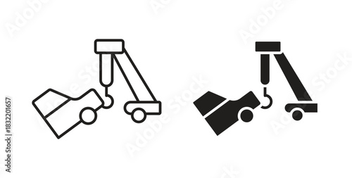 Towed car icon vector design. icon doodle hand drawn.
