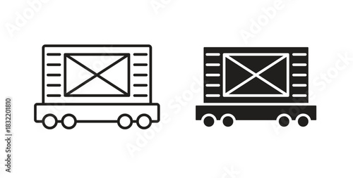 Train cargo icon vector design. icon doodle hand drawn.