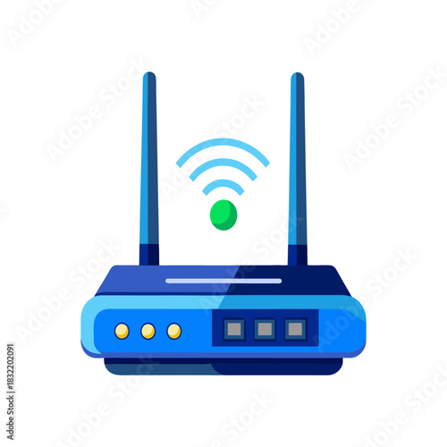 Modern WiFi Router Icon – Wireless Internet Connection Illustration
