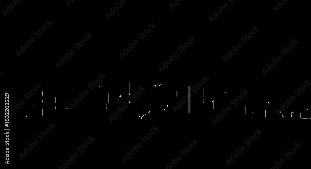 Fototapeta premium Modern minimalist city skyline silhouette with dynamic lines, perfect for corporate branding, urban themes, and futuristic designs