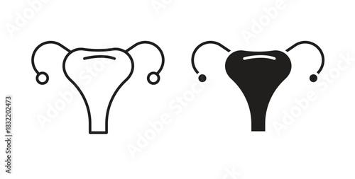 Uterus icon vector design. icon doodle hand drawn.