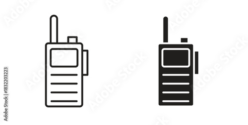 Walkie talkie icon vector design. icon doodle hand drawn.