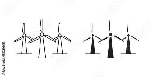 Wind turbine icon vector design. icon doodle hand drawn.
