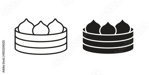 Xiao long bao icon vector design. icon doodle hand drawn.