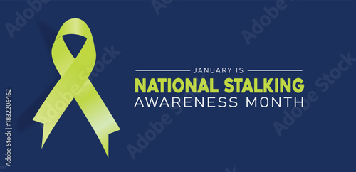 National stalking awareness month is observed every year in january. template for banner, greeting card, poster with background. 