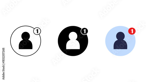 New Follower Notification Icon Stock Vector