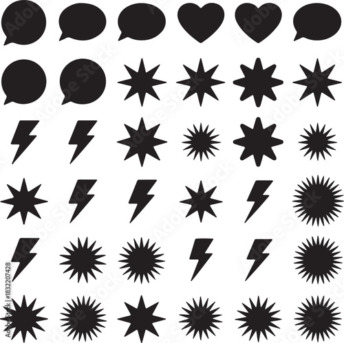 Collection of Simple Black Graphic Elements Design