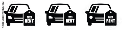 Car rent tags labek icon, vector illustration