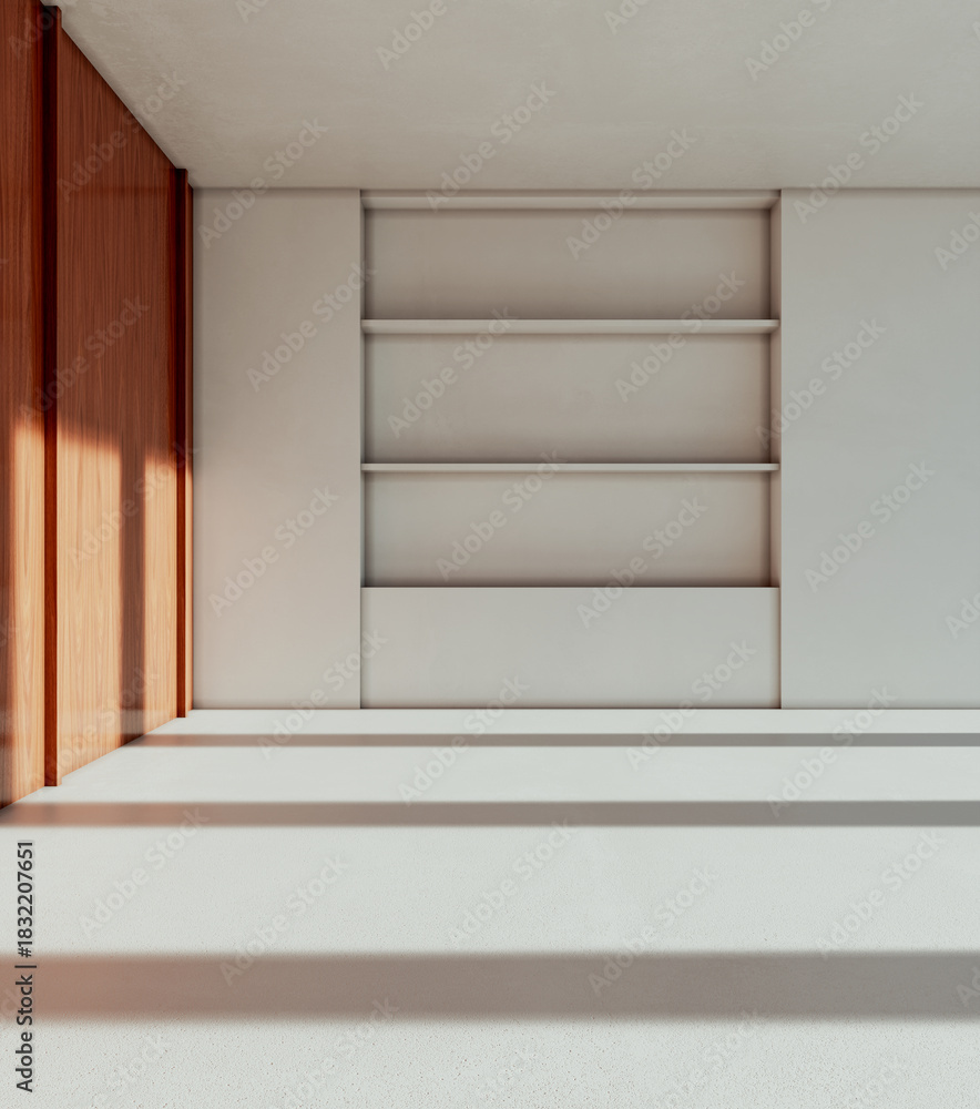 Fototapeta premium Large luxury modern bright interiors Living room mockup illustration 3D rendering image