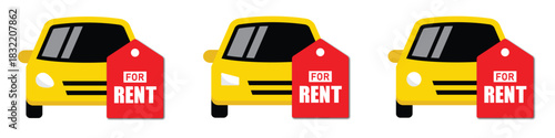 Car rent tags labek icon, vector illustration