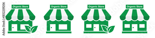Organic store icon. Eco store icon, vector illustration