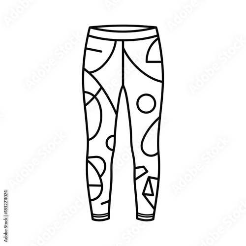 Abstract geometric patterned leggings fashion illustration