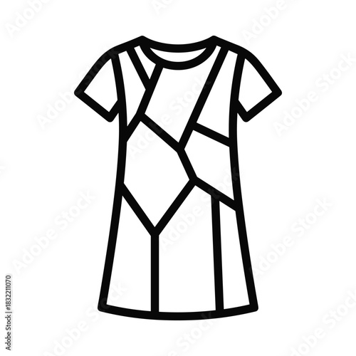 Abstract geometric pattern on a simple t shirt outline illustration
