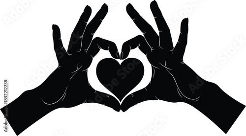 Love, unity, affection, hands, heart, silhouette, romantic, gesture, connection, emotion, black, symbol, couple, passion, bond, caring, support, relationship, harmony, togetherness