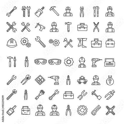 vector set of icons for construction