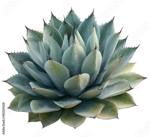 a photorealistic agave cactus plant on a transparent background.