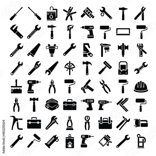 construction icons set