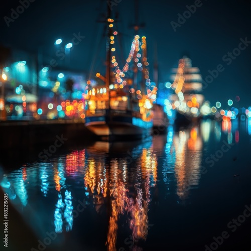 Nighttime Reflections - A Symphony of Lights on the Water.