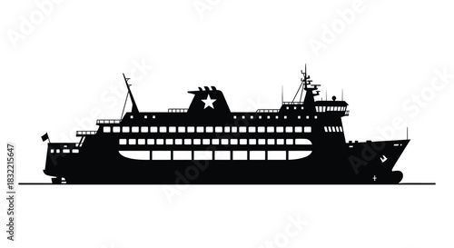 a detailed black ship illustration against a white background a striking visual silhouette