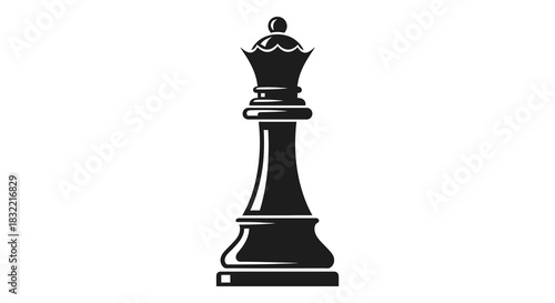 A striking black chess piece specifically a queen presents a bold visual silhouette