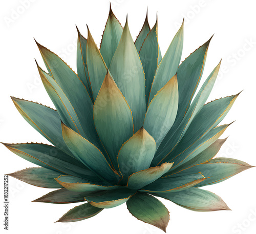 a beautiful illustration of an agave plant, isolated on a transparent background.