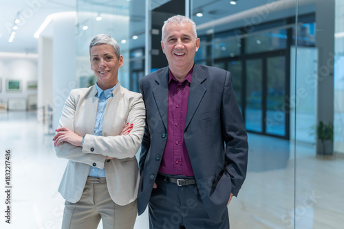 Wallpaper Mural Business partners standing together in modern office Torontodigital.ca