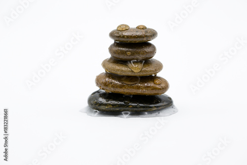 Zen Stones Isolated on White Background