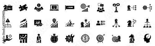 Business Operations Strategy Icons – SOPs, Policies, Management Systems & Process Control Pack