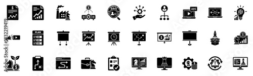 Strategic Planning Icons Pack – Goals, Milestones, Roadmaps, Priorities & Business Alignment Symbols