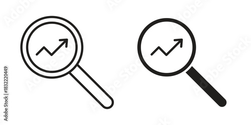 Analysis icon symbol. Classic flat and linr style