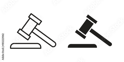 Auction icon symbol. Classic flat and linr style