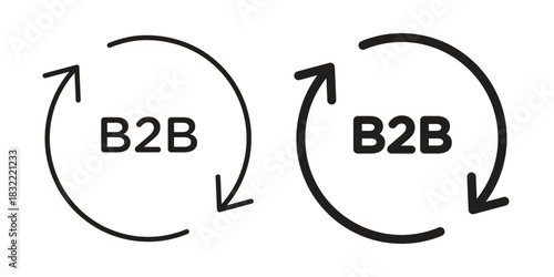 B2B icon symbol. Classic flat and linr style
