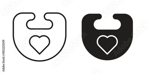 Baby bib icon symbol. Classic flat and linr style