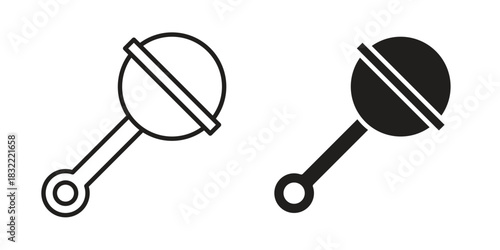 baby rattle icon symbol. Classic flat and linr style