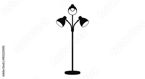 a striking black floor lamp with three lights a minimalist design and a bold silhouette