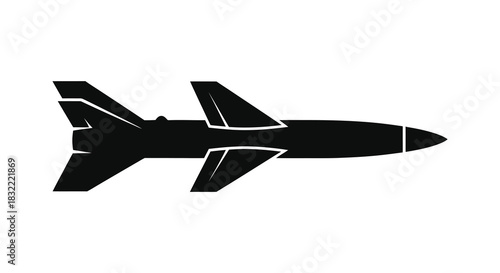 A striking depiction of a missile in flight showcasing a dynamic and sleek silhouette