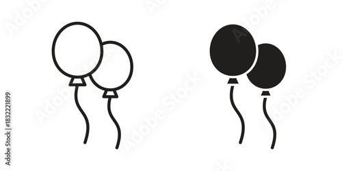 Balloon icon symbol. Classic flat and linr style
