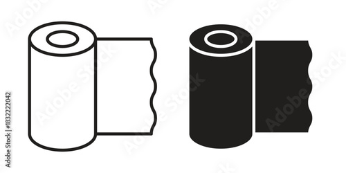 Bandage roll icon symbol. Classic flat and linr style