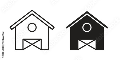 Barn icon symbol. Classic flat and linr style