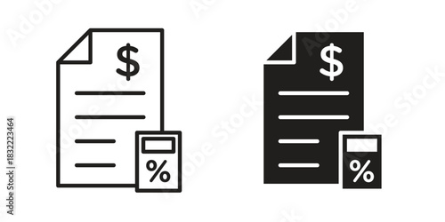 Budget planning icon symbol. Classic flat and linr style