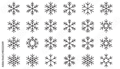 Minimal winter snowflake illustration background for creative projects